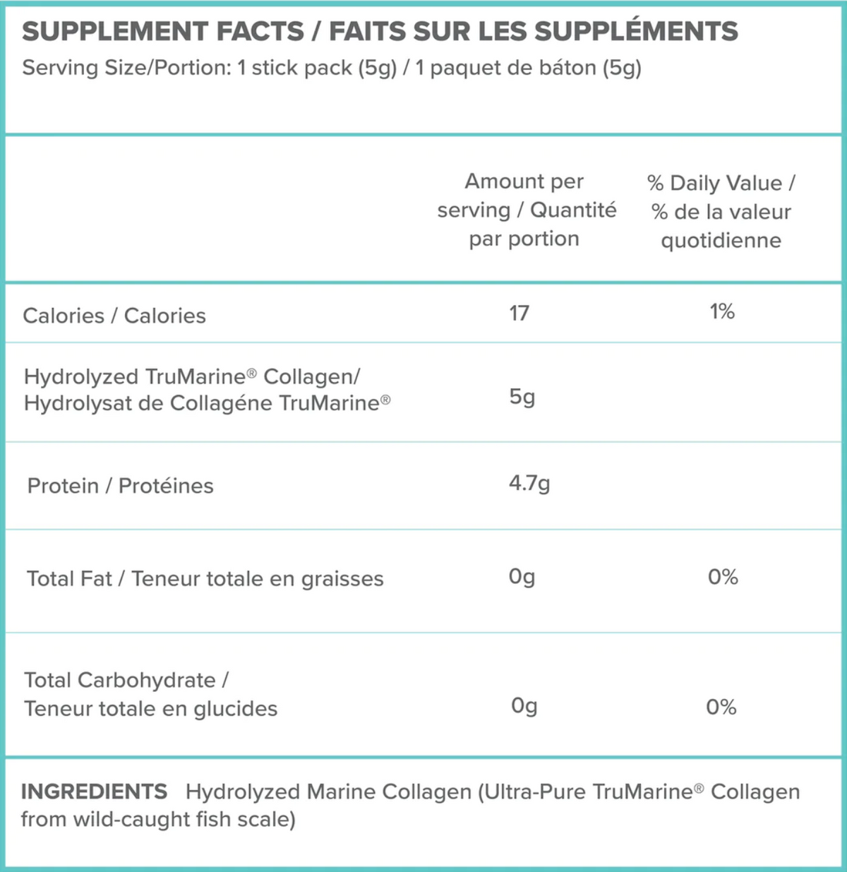 TruMarine Collagen Stick Pack Container (5G Sticks X 20)